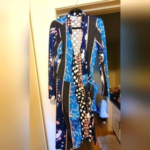 Stretchy Long Sleeve Wrap Dress
